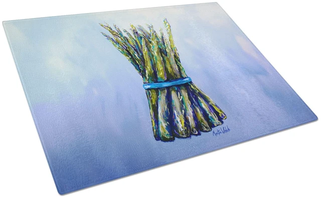 Main image of NEW Fresh Bunch Asparagus Glass Cutting Board Decorative Tempered Glass Kitchen Cutting and Serving Board Large Size Chopping Bo