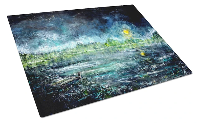 Main image of NEW By The Moonlight Glass Cutting Board Decorative Tempered Glass Kitchen Cutting and Serving Board Large Size Chopping Board