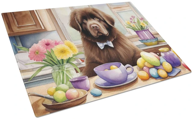 Main image of NEW Decorating Easter Newfoundland Glass Cutting Board Decorative Tempered Glass Kitchen Cutting and Serving Board Large Size Ch