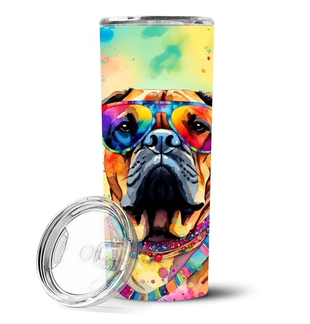 Main image of Bullmastiff Hippie Dawg Stainless Steel Skinny Tumbler Vacuum Double Walled Reusable Insulated Tumbler Travel Cup for Coffee Coc
