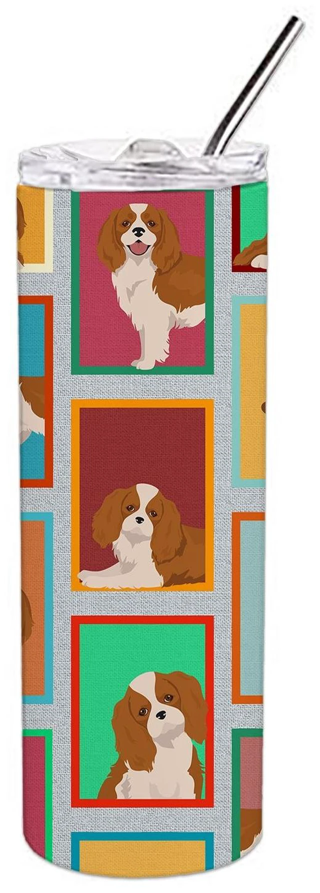 Main image of Lots of Blenheim Cavalier Spaniel Stainless Steel Skinny Tumbler Vacuum Double Walled Reusable Insulated Tumbler Travel Cup for