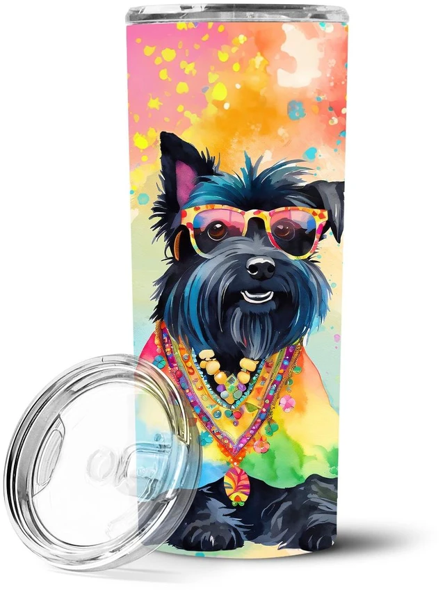 Main image of Scottish Terrier Hippie Dawg Stainless Steel Skinny Tumbler Vacuum Double Walled Reusable Insulated Tumbler Travel Cup for Coffe