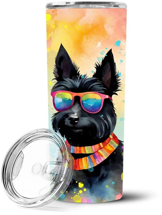 Main image of Scottish Terrier Hippie Dawg Stainless Steel Skinny Tumbler Vacuum Double Walled Reusable Insulated Tumbler Travel Cup for Coffe
