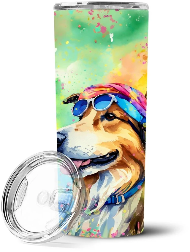 Main image of Collie Hippie Dawg Stainless Steel Skinny Tumbler Vacuum Double Walled Reusable Insulated Tumbler Travel Cup for Coffee Cocktail