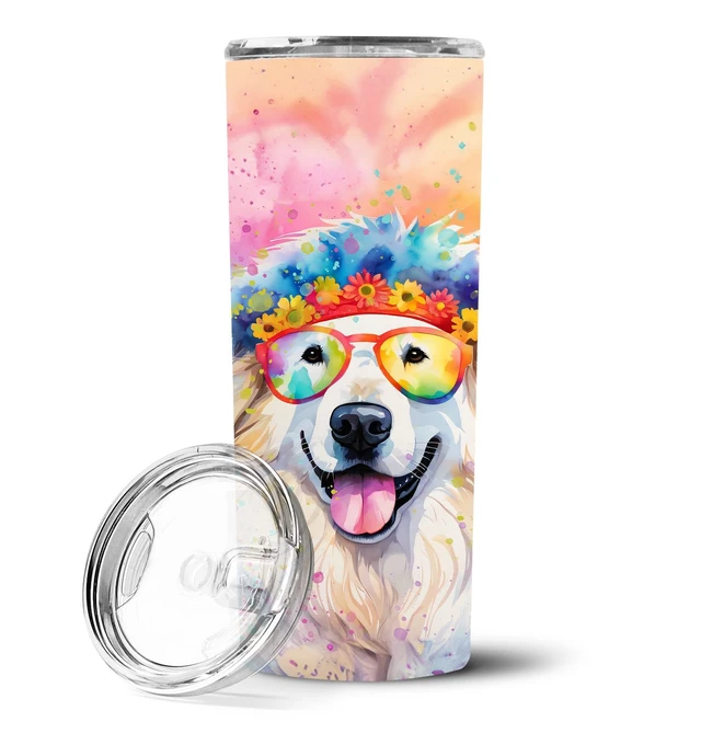 Main image of Great Pyrenees Hippie Dawg Stainless Steel Skinny Tumbler Vacuum Double Walled Reusable Insulated Tumbler Travel Cup for Coffee