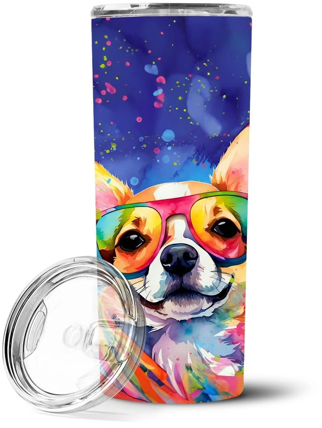 Main image of Chihuahua Hippie Dawg Stainless Steel Skinny Tumbler Vacuum Double Walled Reusable Insulated Tumbler Travel Cup for Coffee Cockt