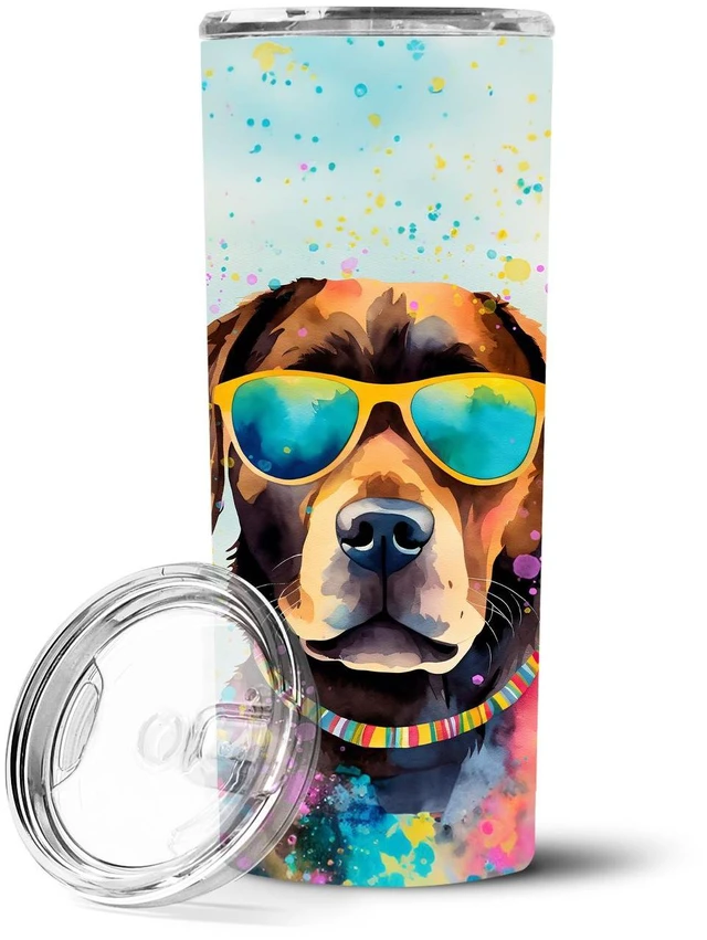 Main image of Chocolate Labrador Hippie Dawg Stainless Steel Skinny Tumbler Vacuum Double Walled Reusable Insulated Tumbler Travel Cup for Cof