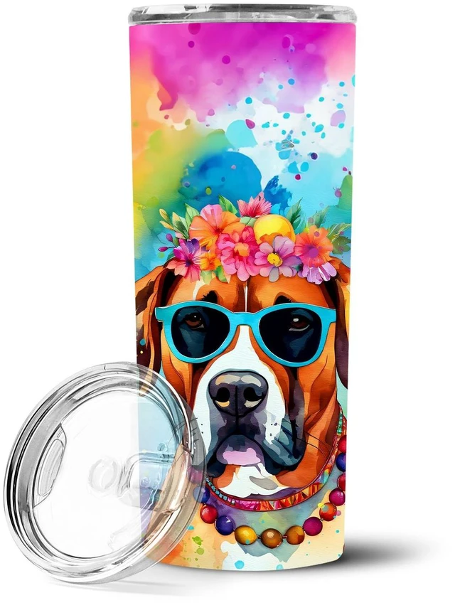 Main image of Boxer Hippie Dawg Stainless Steel Skinny Tumbler Vacuum Double Walled Reusable Insulated Tumbler Travel Cup for Coffee Cocktails
