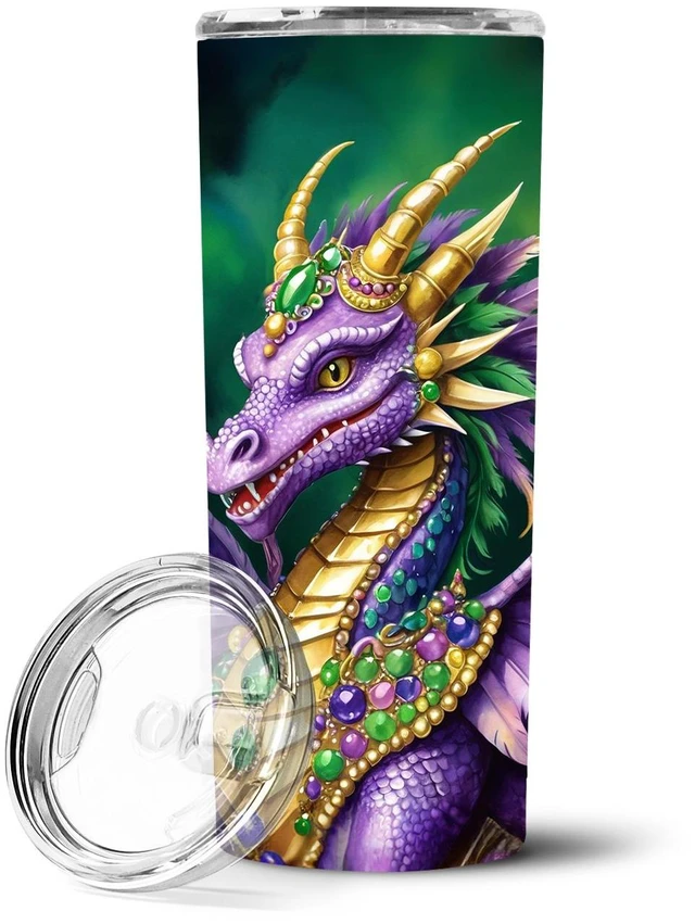 Main image of Dragon King of Mardi Gras Stainless Steel Skinny Tumbler Vacuum Double Walled Reusable Insulated Tumbler Travel Cup for Coffee C