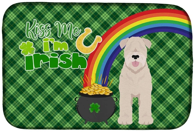 Main image of NEW Soft Coated Wheaten Terrier St. Patrick's Day Dish Drying Mat Absorbent Dish Drying Mat Pad for Kitchen Counter Dish Drainer