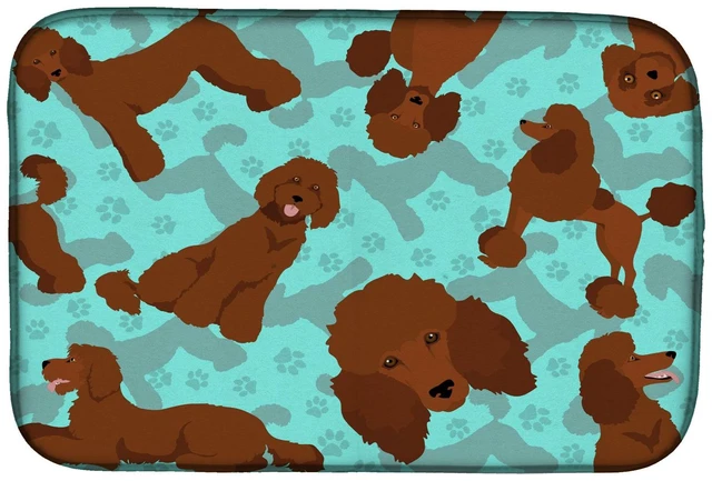 Main image of Chocolate Standard Poodle Dish Drying Mat Absorbent Dish Drying Mat Pad for Kitchen Counter Dish Drainer Mat for Countertop, 14