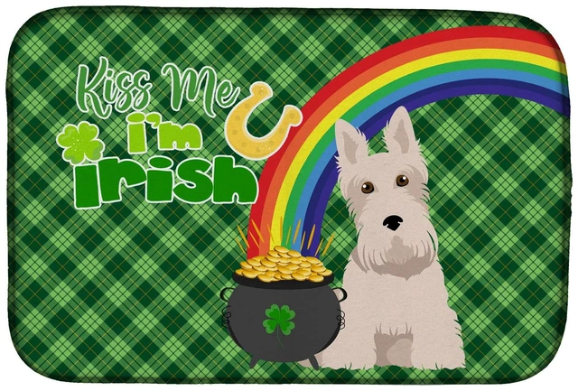 Main image of NEW Wheaten Scottish Terrier St. Patrick's Day Dish Drying Mat Absorbent Dish Drying Mat Pad for Kitchen Counter Dish Drainer Ma