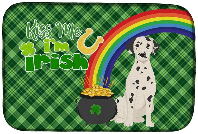 Main image of NEW Dalmatian St. Patrick's Day Dish Drying Mat Absorbent Dish Drying Mat Pad for Kitchen Counter Dish Drainer Mat for Counterto