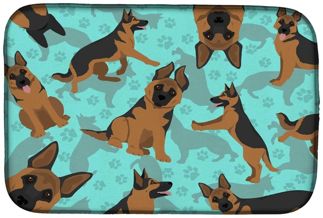 Main image of German Shepherd Dish Drying Mat Absorbent Dish Drying Mat Pad for Kitchen Counter Dish Drainer Mat for Countertop, 14 x 21", Mul