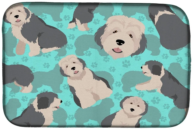 Main image of Old English Sheepdog Dish Drying Mat Absorbent Dish Drying Mat Pad for Kitchen Counter Dish Drainer Mat for Countertop, 14 x 21"