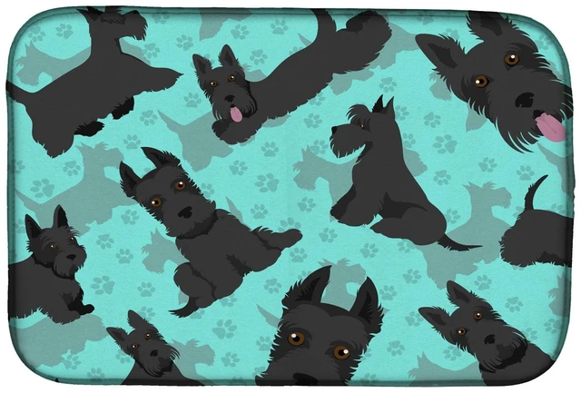 Main image of Scottish Terrier Dish Drying Mat Absorbent Dish Drying Mat Pad for Kitchen Counter Dish Drainer Mat for Countertop, 14 x 21", Mu