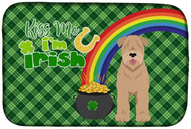 Main image of NEW Red Wheaten Terrier St. Patrick's Day Dish Drying Mat Absorbent Dish Drying Mat Pad for Kitchen Counter Dish Drainer Mat for