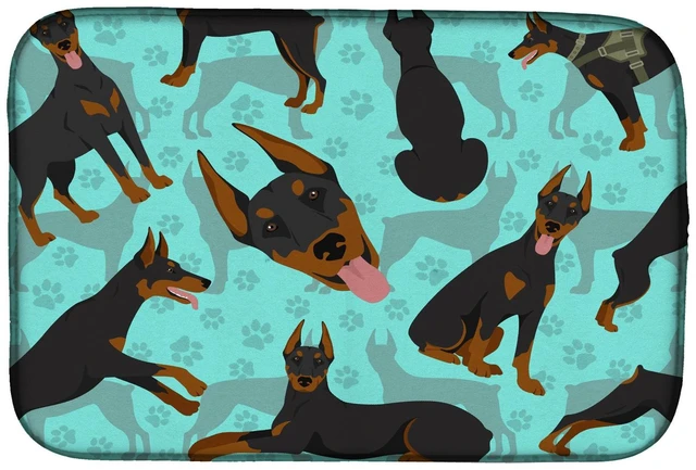 Main image of Doberman Pinscher Dish Drying Mat Absorbent Dish Drying Mat Pad for Kitchen Counter Dish Drainer Mat for Countertop, 14 x 21", M