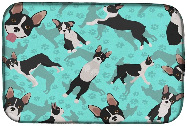 Main image of Boston Terrier Dish Drying Mat Absorbent Dish Drying Mat Pad for Kitchen Counter Dish Drainer Mat for Countertop, 14 x 21", Mult