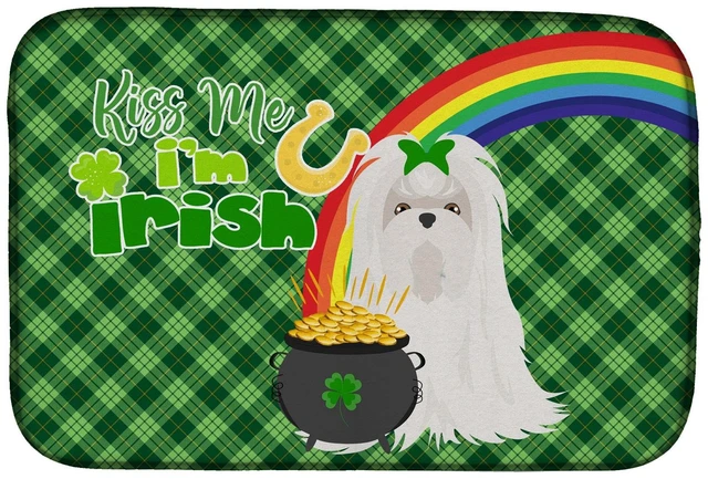Main image of NEW Maltese St. Patrick's Day Dish Drying Mat Absorbent Dish Drying Mat Pad for Kitchen Counter Dish Drainer Mat for Countertop,