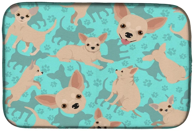 Main image of Chihuahua Dish Drying Mat Absorbent Dish Drying Mat Pad for Kitchen Counter Dish Drainer Mat for Countertop, 14 x 21", Multicolo