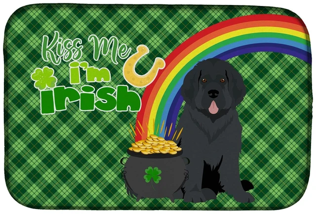 Main image of NEW Black Newfoundland St. Patrick's Day Dish Drying Mat Absorbent Dish Drying Mat Pad for Kitchen Counter Dish Drainer Mat for