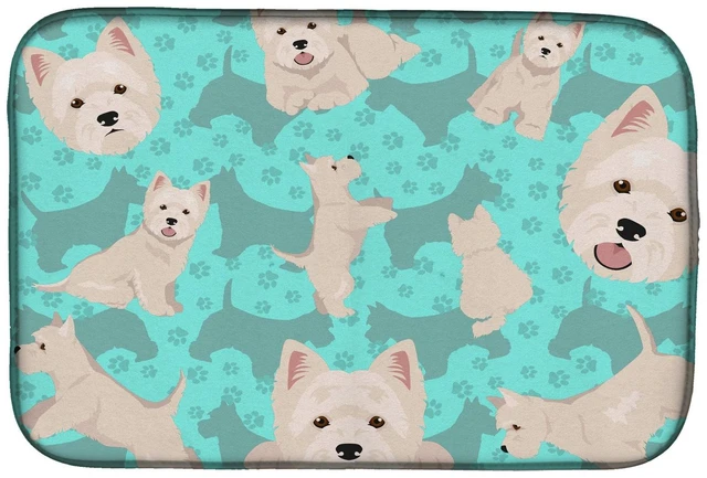 Main image of Westie Dish Drying Mat Absorbent Dish Drying Mat Pad for Kitchen Counter Dish Drainer Mat for Countertop, 14 x 21", Multicolor