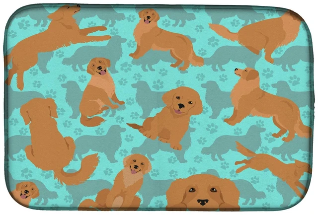 Main image of Golden Retriever Dish Drying Mat Absorbent Dish Drying Mat Pad for Kitchen Counter Dish Drainer Mat for Countertop, 14 x 21", Mu