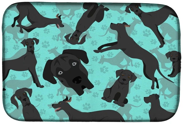 Main image of Black Great Dane Dish Drying Mat Absorbent Dish Drying Mat Pad for Kitchen Counter Dish Drainer Mat for Countertop, 14 x 21", Mu