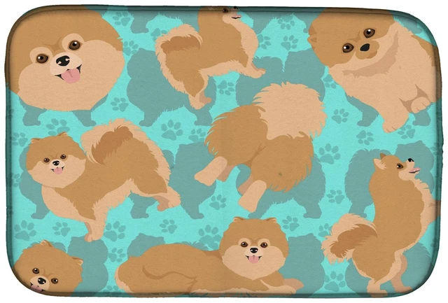 Main image of Orange Pomeranian Dish Drying Mat Absorbent Dish Drying Mat Pad for Kitchen Counter Dish Drainer Mat for Countertop, 14 x 21", M