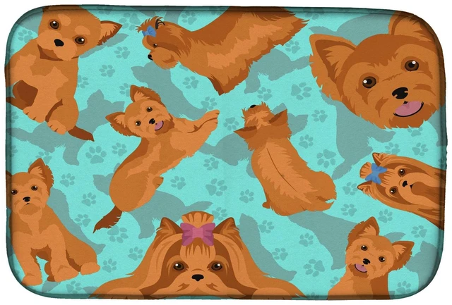Main image of Red Yorkie Dish Drying Mat Absorbent Dish Drying Mat Pad for Kitchen Counter Dish Drainer Mat for Countertop, 14 x 21", Multicol