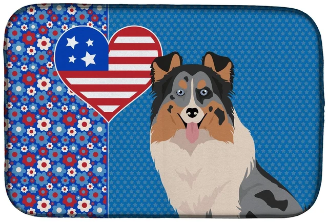 Main image of Blue Merle Sheltie USA American Dish Drying Mat Absorbent Dish Drying Mat Pad for Kitchen Counter Dish Drainer Mat for Counterto