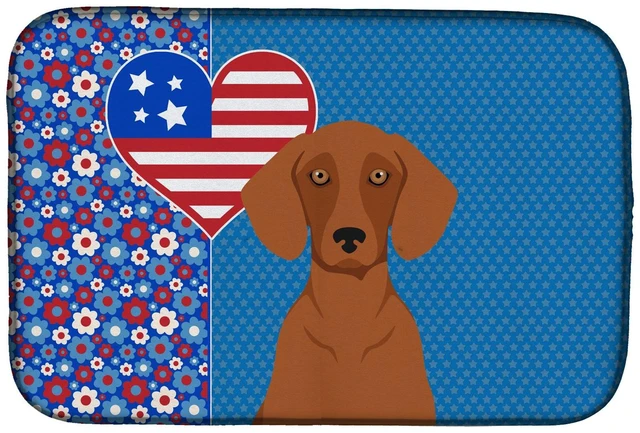 Main image of Red Dachshund USA American Dish Drying Mat Absorbent Dish Drying Mat Pad for Kitchen Counter Dish Drainer Mat for Countertop, 14