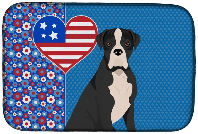 Main image of Natural Eared Black Boxer USA American Dish Drying Mat Absorbent Dish Drying Mat Pad for Kitchen Counter Dish Drainer Mat for Co