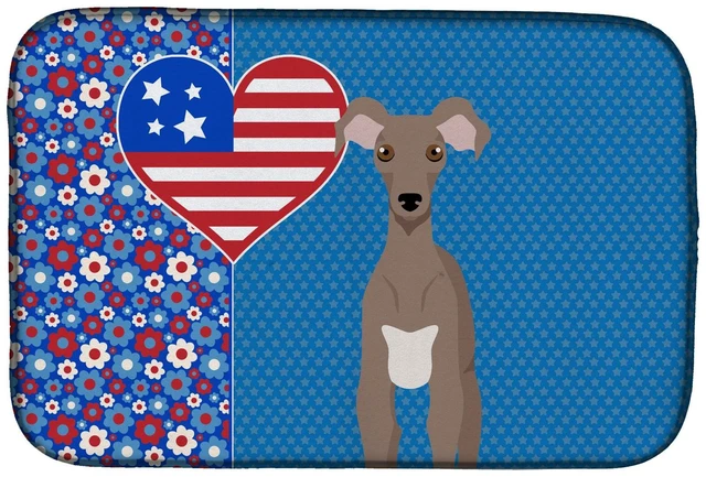 Main image of Fawn Italian Greyhound USA American Dish Drying Mat Absorbent Dish Drying Mat Pad for Kitchen Counter Dish Drainer Mat for Count