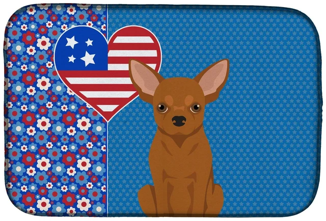 Main image of Red Chihuahua USA American Dish Drying Mat Absorbent Dish Drying Mat Pad for Kitchen Counter Dish Drainer Mat for Countertop, 14