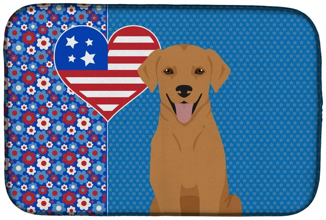 Main image of Red Fox Labrador Retriever USA American Dish Drying Mat Absorbent Dish Drying Mat Pad for Kitchen Counter Dish Drainer Mat for C