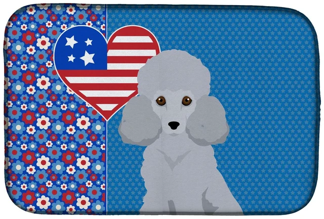 Main image of Toy Silver Poodle USA American Dish Drying Mat Absorbent Dish Drying Mat Pad for Kitchen Counter Dish Drainer Mat for Countertop