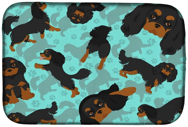 Main image of Black and Tan Cavalier King Charles Spaniel Dish Drying Mat Absorbent Dish Drying Mat Pad for Kitchen Counter Dish Drainer Mat f