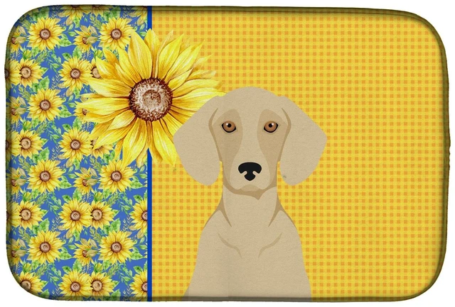 Main image of Summer Sunflowers Cream Dachshund Dish Drying Mat Absorbent Dish Drying Mat Pad for Kitchen Counter Dish Drainer Mat for Counter