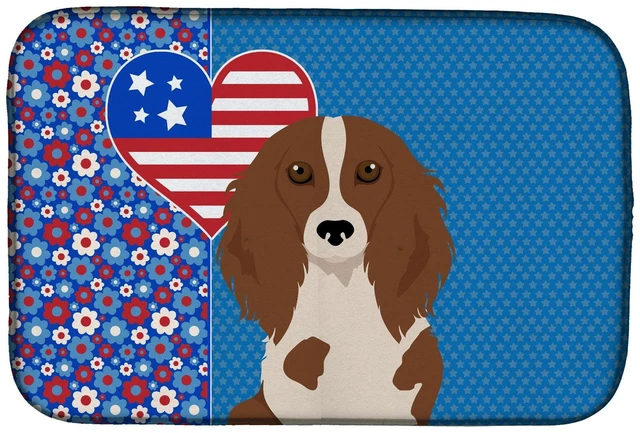 Main image of Longhair Red Pedbald Dachshund USA American Dish Drying Mat Absorbent Dish Drying Mat Pad for Kitchen Counter Dish Drainer Mat f