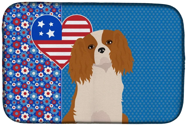 Main image of Blenheim Cavalier Spaniel USA American Dish Drying Mat Absorbent Dish Drying Mat Pad for Kitchen Counter Dish Drainer Mat for Co