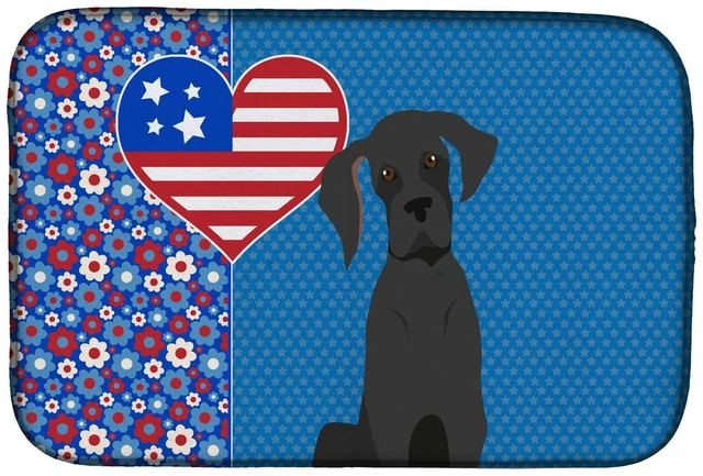 Main image of Black Great Dane USA American Dish Drying Mat Absorbent Dish Drying Mat Pad for Kitchen Counter Dish Drainer Mat for Countertop,