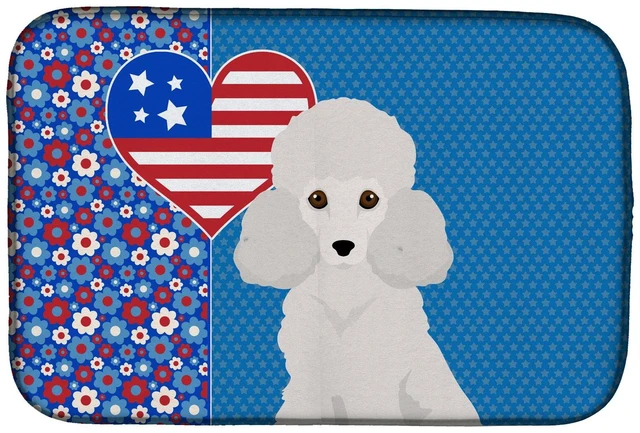 Main image of Toy White Poodle USA American Dish Drying Mat Absorbent Dish Drying Mat Pad for Kitchen Counter Dish Drainer Mat for Countertop,