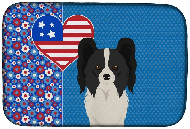 Main image of Black and White Papillon USA American Dish Drying Mat Absorbent Dish Drying Mat Pad for Kitchen Counter Dish Drainer Mat for Cou