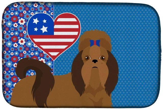 Main image of Red Shih Tzu USA American Dish Drying Mat Absorbent Dish Drying Mat Pad for Kitchen Counter Dish Drainer Mat for Countertop, 14