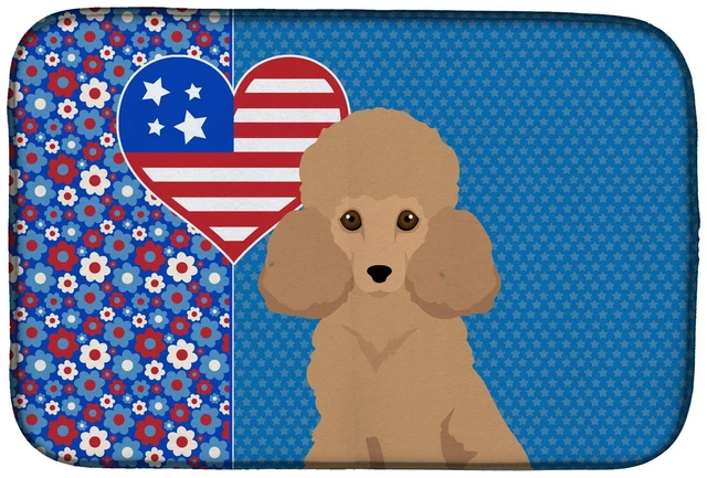 Main image of Toy Apricot Poodle USA American Dish Drying Mat Absorbent Dish Drying Mat Pad for Kitchen Counter Dish Drainer Mat for Counterto