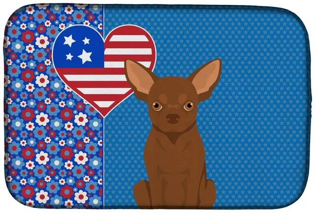 Main image of Chocolate Chihuahua USA American Dish Drying Mat Absorbent Dish Drying Mat Pad for Kitchen Counter Dish Drainer Mat for Countert