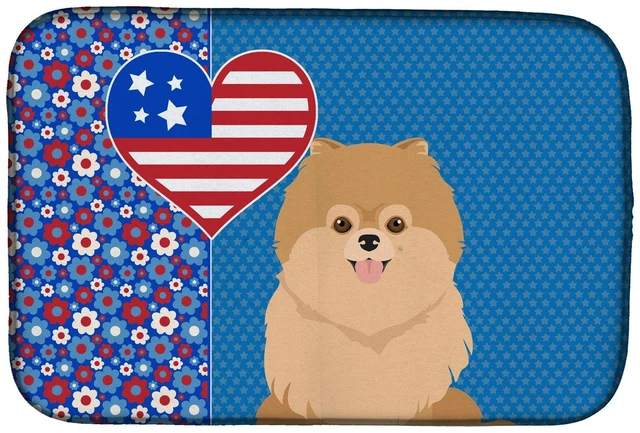 Main image of Orange Pomeranian USA American Dish Drying Mat Absorbent Dish Drying Mat Pad for Kitchen Counter Dish Drainer Mat for Countertop