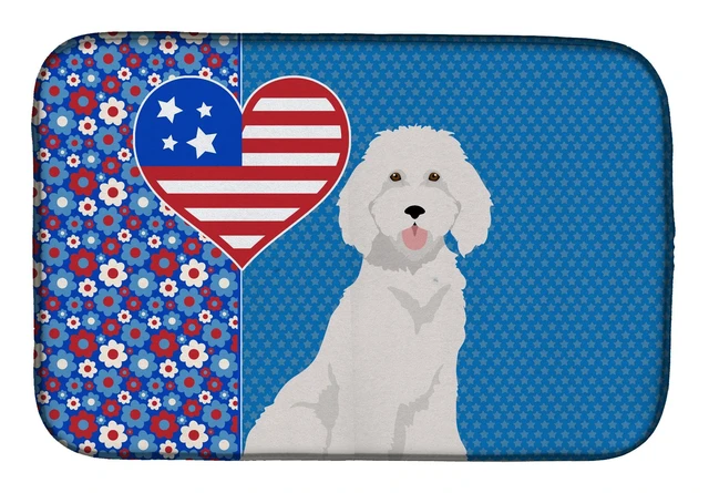 Main image of Standard White Poodle USA American Dish Drying Mat Absorbent Dish Drying Mat Pad for Kitchen Counter Dish Drainer Mat for Counte